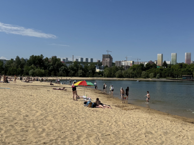 Пляж на озере Кашкадан