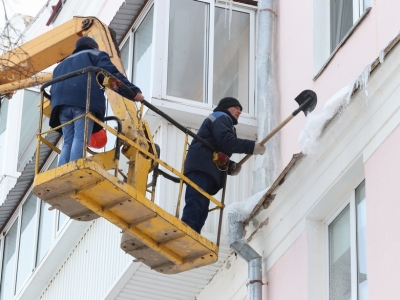 Сбивание сосулек с крыш