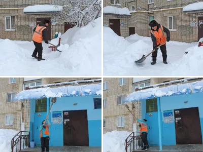 Работа дворника зимой