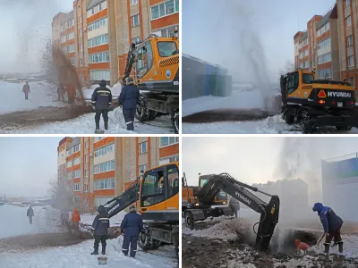 Порыв водопровода зимой
