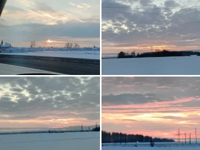 Закат за городом